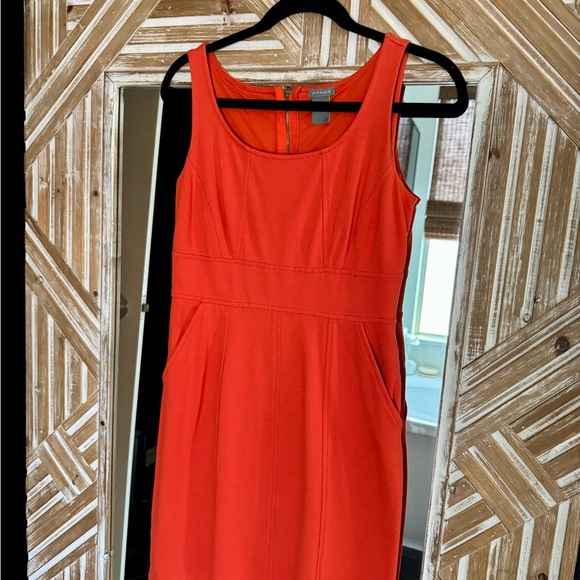 Ann Taylor Vibrant Orange Midi Dress - Picture 1 of 7